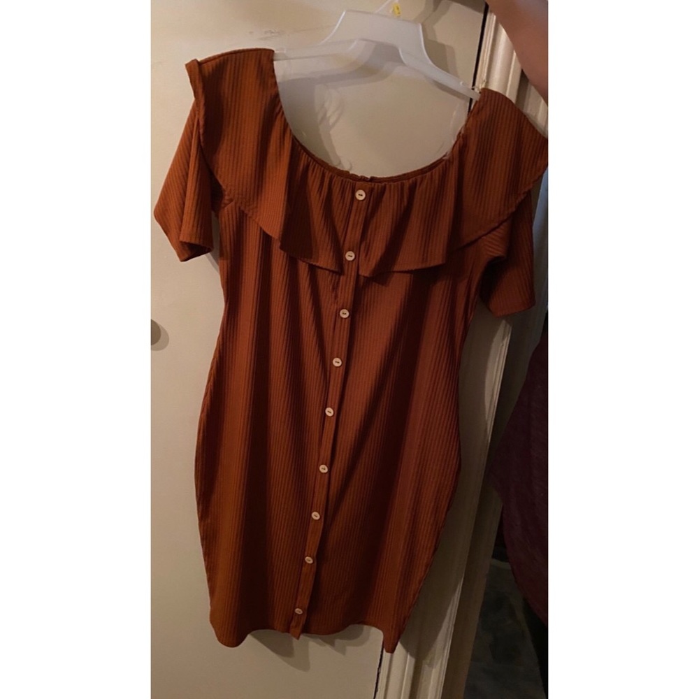 Burnt orange plus size dress
